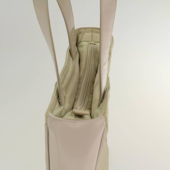 PRADA Hand Bag Nylon Leather Beige Ivory Auth 49308 - Picture 6 of 16